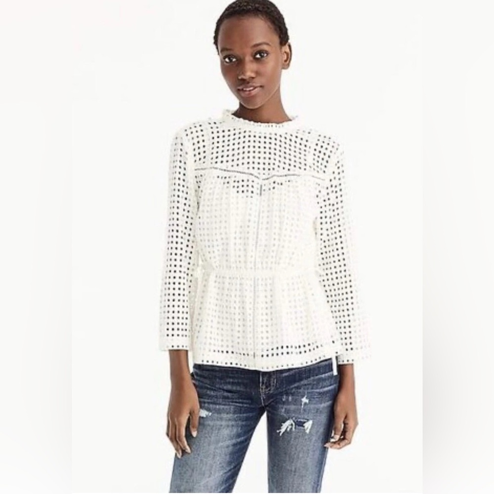 J. Crew - Point Sur Eyelet Top‎ In Ivory - Size 4 (Fits like Small) - J6223